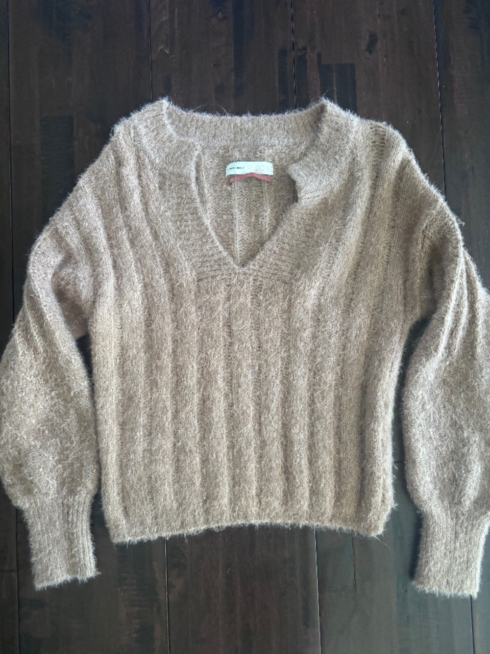 Anthropologie PILCRO Tan V Nexk Sweater size S